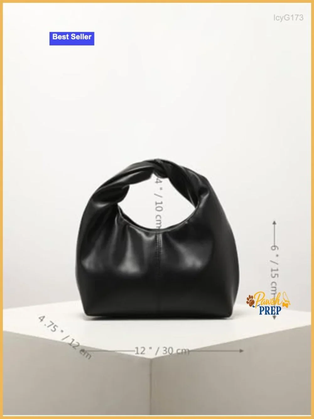 Verdusa Women's Ruched Faux Leather Mini Hobo Bag Top Handle Clutch